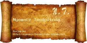 Nyemecz Teodolinda névjegykártya